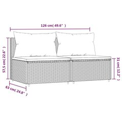 aiadiivani keskmised osad patjadega 2 tk, hall, polürotang hind ja info | Aiatoolid | kaup24.ee