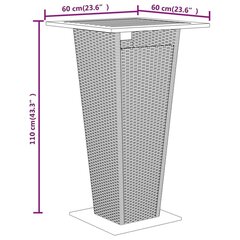 3-osaline aia baarikomplekt, must, polürotang ja akaatsiapuit цена и информация | Комплекты уличной мебели | kaup24.ee