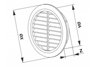 Ümmargune ventilatsiooni võre T77 fi110 valge цена и информация | Вентиляторы для ванной | kaup24.ee