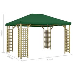 varjualune 4 x 3 m, roheline hind ja info | Varikatused ja aiapaviljonid | kaup24.ee