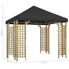 varjualune 3 x 3 m antratsiithall цена и информация | Беседки, навесы, тенты | kaup24.ee