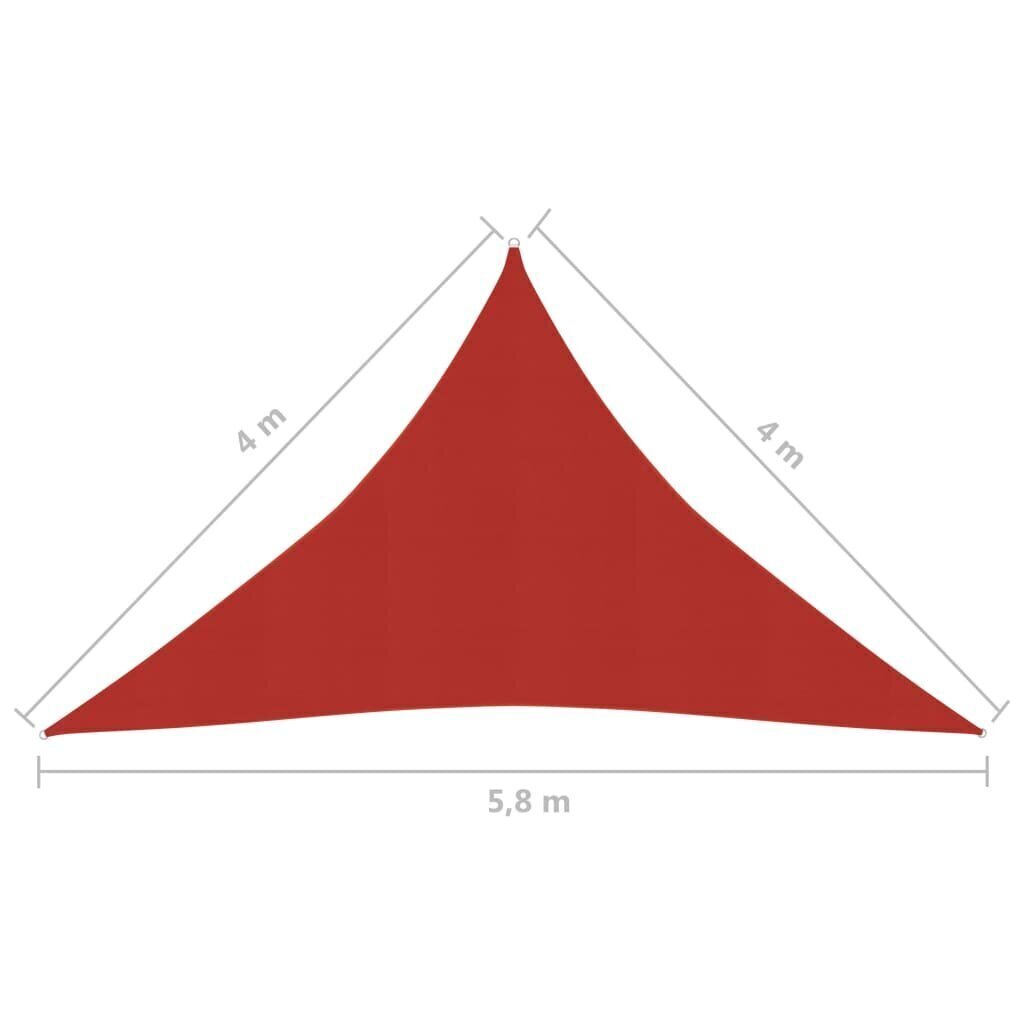 päikesepuri 160 g/m² punane 4 x 4 x 5,8 m HDPE цена и информация | Päikesevarjud, markiisid ja alused | kaup24.ee