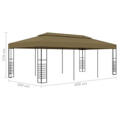 varjualune 6 x 3 x 2,7 m pruunikashall 180 g/m² hind ja info | Varikatused ja aiapaviljonid | kaup24.ee