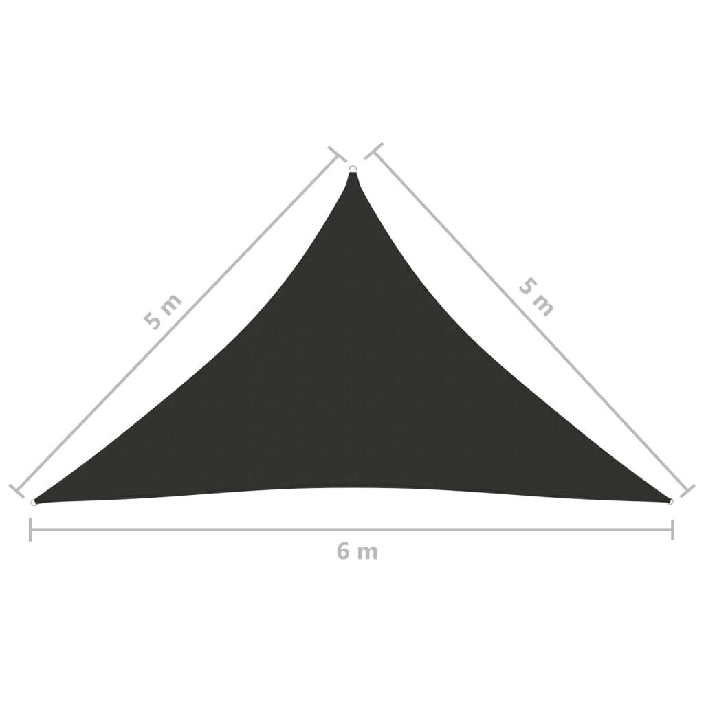 päikesepuri, oxford-kangast, kolmnurk, 5x5x6 m, antratsiithall цена и информация | Päikesevarjud, markiisid ja alused | kaup24.ee