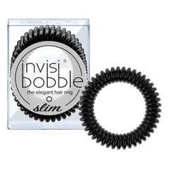 Тонкая спиральная резинка для волос Invisibobble Slim, True Black, 3 шт цена и информация | Аксессуары для волос | kaup24.ee