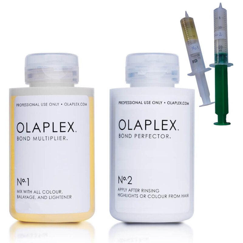 OLAPLEX KOMPLEKT No.1 11,25ml No.2 22,50ml - ÜKS VÄRVIMISKORD, SÜSTLATES hind ja info | Maskid, õlid, seerumid | kaup24.ee