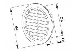 Ümmargune ventilatsiooni võre T30CZ fi100 must цена и информация | Вентиляторы для ванной | kaup24.ee