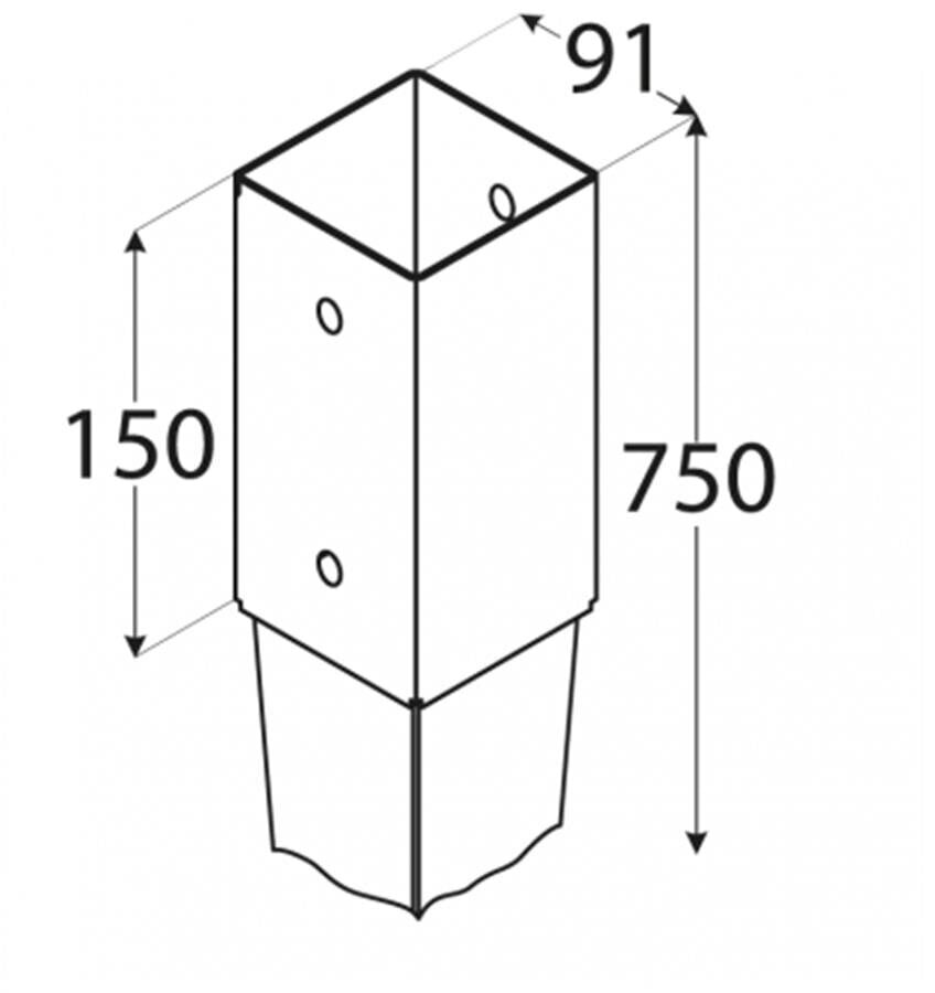 Kolonni aluse ajamiga ankur 90x90x750 mm цена и информация | Aiad ja tarvikud | kaup24.ee