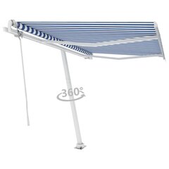 iseseisev automaatne varikatus 350x250cm cm, sinine/valge цена и информация | Зонты, маркизы, стойки | kaup24.ee