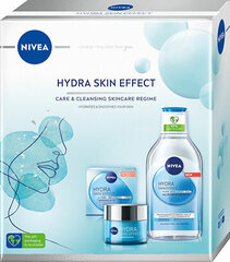 Niisutav kosmeetikakomplekt Nivea Hydra Skin Effect: mitsellaarvesi, 400 ml + igapäevane näogeel, 50 ml hind ja info | Näopuhastusvahendid | kaup24.ee