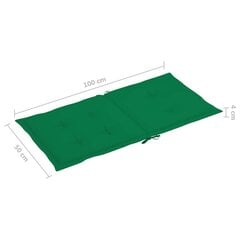 aiatooli istmepadjad 6 tk roheline 100 x 50 x 3 cm цена и информация | Подушки, наволочки, чехлы | kaup24.ee