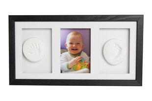 Набор тройной рамки с глиной Baby HandPrint, черный цена и информация | Отпечатки для младенцев | kaup24.ee