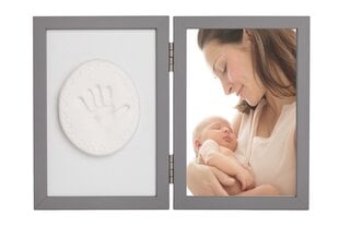 Двойная фоторамка с местом для отпечатка Tiny Memories, серая цена и информация | Отпечатки для младенцев | kaup24.ee