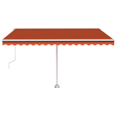 automaatne varikatus, LED, tuuleandur, 450x350 cm, oranž/pruun цена и информация | Зонты, маркизы, стойки | kaup24.ee