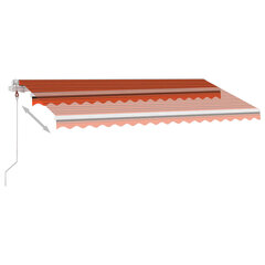 automaatne varikatus, LED, tuuleandur, 450x350 cm, oranž/pruun hind ja info | Päikesevarjud, markiisid ja alused | kaup24.ee