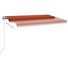 automaatne varikatus, LED, tuuleandur, 450x350 cm, oranž/pruun hind ja info | Päikesevarjud, markiisid ja alused | kaup24.ee