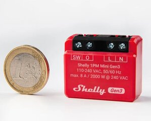 Умное Wi-Fi Bluetooth реле Shelly 1PM Mini Gen3 цена и информация | Системы безопасности, контроллеры | kaup24.ee