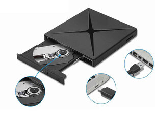 Väline kaasaskantav DVD-CD RW-draiv USB-C USB 3.0 HUB Zenwire 4in1 SD-kaardi lugeja цена и информация | Оптические устройства | kaup24.ee