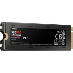 Жесткий диск Samsung 980 PRO Heatsink M.2 NVMe SSD (MZ-V8P1T0CW), 1 TB, PCIe 4.0 цена и информация | Внутренние жёсткие диски (HDD, SSD, Hybrid) | kaup24.ee