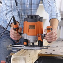 Black&amp;Decker Frezarka górnowrzecionowa 1200W + zestaw 6szt frezów (KW1200EKA) цена и информация | Фрезы | kaup24.ee