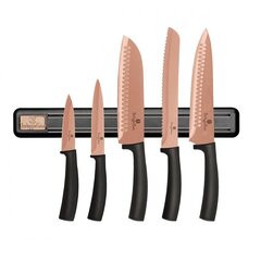 Набор из 5 ножей с магнитной полосой BERLINGER HAUS BH-2614 ROSE GOLD цена и информация | Ножи и аксессуары для них | kaup24.ee