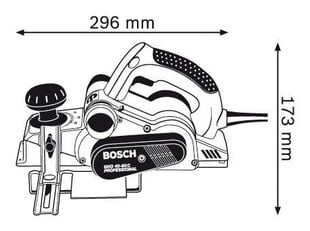 Рубанок электрический Bosch GHO 40-82 C Professional (060159A76A) цена и информация | Рубанки | kaup24.ee