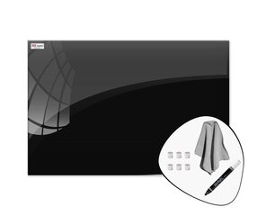 Klaasist magnettahvel 60 x 90 cm + komplekt, must цена и информация | Детали интерьера | kaup24.ee