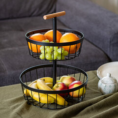 Металлическая двухъярусная корзина для фруктов цена и информация | Посуда, тарелки, обеденные сервизы | kaup24.ee