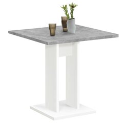 MDF söögilaud 70 cm, betoonhall ja valge цена и информация | Кухонные и обеденные столы | kaup24.ee