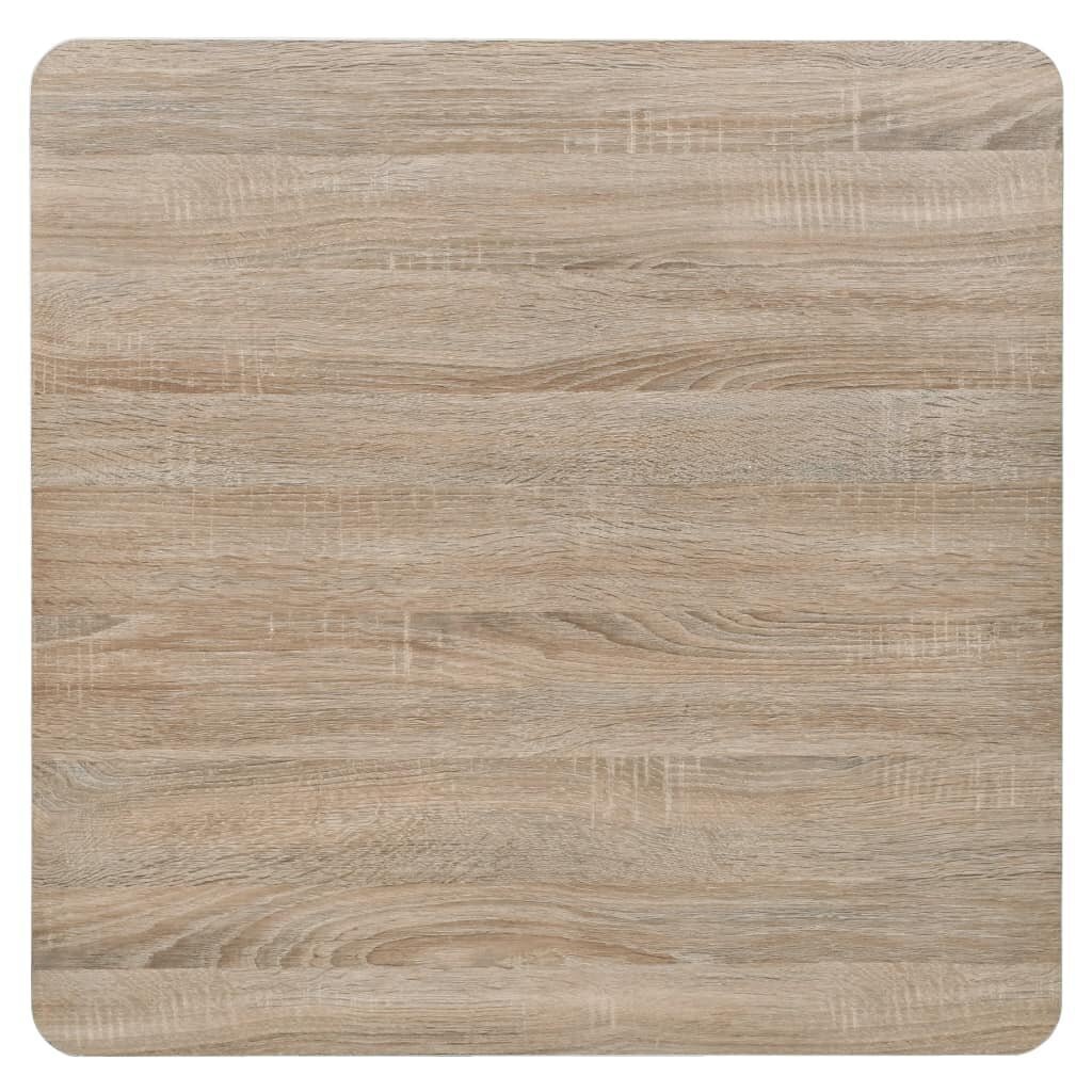 kandiline bistroolaud MDF ja teras 80 x 80 x 75 cm, tammevärvi hind ja info | Köögi- ja söögilauad | kaup24.ee