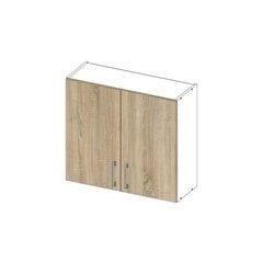 Подвесной кухонный шкафчик NORE Lima W80 D2, белый/дубовый цена и информация | Кухонные шкафчики | kaup24.ee