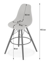 Baaritool Lamal, valge/must hind ja info | Söögitoolid, baaritoolid | kaup24.ee