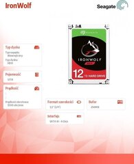 Seagate ST12000VN0008 цена и информация | Внутренние жёсткие диски (HDD, SSD, Hybrid) | kaup24.ee