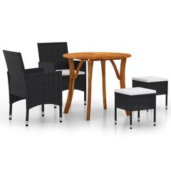 3071742 5 Piece Garden Dining Set Black (310619+310610) hind ja info | Aiamööbli komplektid | kaup24.ee