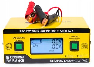 Mikroprotsessori akulaadija Powermat PM-PM-60B, 6V/8V/12V/14V/16V/24V, 10A, LCD цена и информация | Зарядные устройства | kaup24.ee