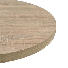 ümmargune bistroolaud MDF ja teras 60 x 75 cm, tammevärvi hind ja info | Köögi- ja söögilauad | kaup24.ee