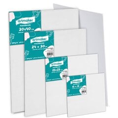 Maalri lõuend KIT 4 tk. 30x40, 25x25, 24x30, 15x15 цена и информация | Принадлежности для рисования, лепки | kaup24.ee