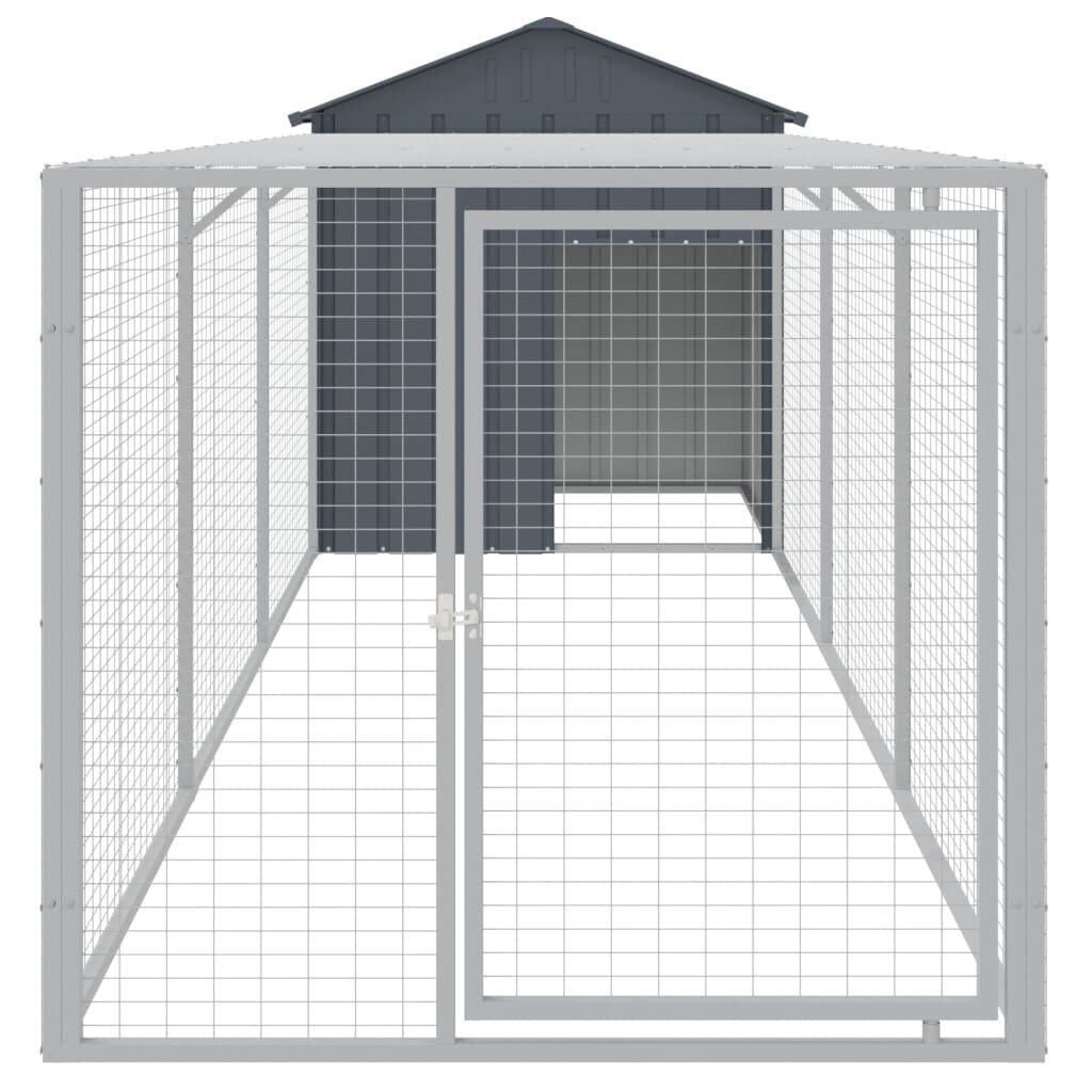 vidaXL kanapuur aedikuga, antratsiithall, 117x405x123 cm, teras цена и информация | Transportkorvid, puurid | kaup24.ee