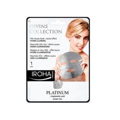 Осветляющая маска для лица с платиной и гиалуроновой кислотой Iroha Divine Collection Foil Tissue Hydra Glowing цена и информация | Маски для лица, патчи для глаз | kaup24.ee