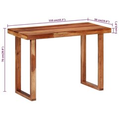 söögilaud, 110 x 50 x 76 cm, akaatsiapuit hind ja info | Köögi- ja söögilauad | kaup24.ee