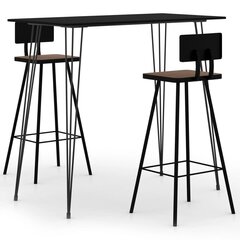 Комплект мебели для бара, 3 части, черный цена и информация | Комплекты мебели для столовой | kaup24.ee