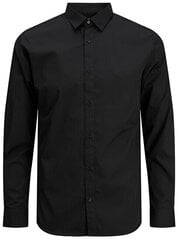 Meeste särk JJJOE Slim Fit särk LS PLAIN PS Slim Fit 12200623 must hind ja info | Meeste särgid ja triiksärgid | kaup24.ee