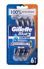 Ühekordsed raseerijad meestele Gillette Blue 3, 6 tk цена и информация | Косметика и средства для бритья | kaup24.ee