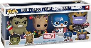 Funko POP Marvel Happy Holidays Hulk Groot Cap Thanos 4pak SE цена и информация | Атрибутика для игроков | kaup24.ee