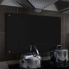 köögi pritsmekaitse, must, 80 x 50 cm, karastatud klaas цена и информация | Комплектующие для кухонной мебели | kaup24.ee