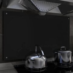 köögi pritsmekaitse, must, 100 x 60 cm, karastatud klaas цена и информация | Комплектующие для кухонной мебели | kaup24.ee