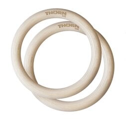 Деревянные гимнастические кольца Thorn+fit, 28 см цена и информация | Фитнес-резинки, гимнастические кольца | kaup24.ee