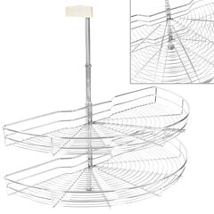 2 riiuliga köögi traatkorv hõbedane 180 kraadi 85 x 44 x 80 cm hind ja info | Köögitarbed | kaup24.ee