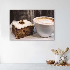 Seinapilt Cappuccino ja koogitükk цена и информация | Картины, живопись | kaup24.ee