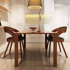 Комплект из двух коричневых обеденных стульев с деревянной рамой цена и информация | Стулья для кухни и столовой | kaup24.ee